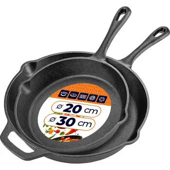 Pánev SADA LITINOVÝCH PÁNVI 2x LITINOVÁ PÁNEV INDUKCE PLYN GRIL 20/30 cm