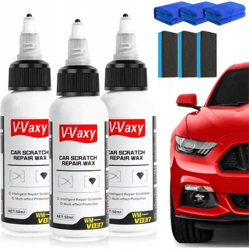 VOSK NA AUTO, SADA NA ODSTRANĚNÍ ŠKRÁBANCŮ A LEŠTĚNÍ LAKU - 3 LAHVE