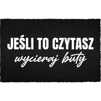 Rohožka VSTUPNÍ ROHOŽKA 40X60 ČERNÁ KOKOSOVÁ PŘED DVEŘE VTIPNÁ OČISTI SI BOTY