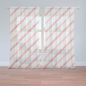 Záclona Sablio Záclony Čtyřbarevné pruhy: 2 ks - 150x250 cm - Sablio