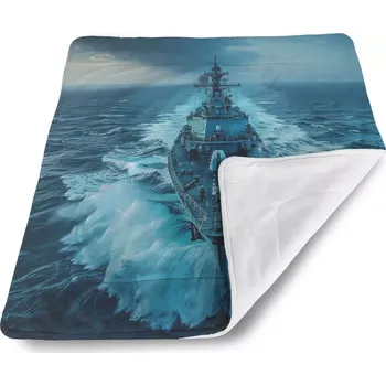 Dětská deka Sablio Dětská deka pro miminko Válečná loď prorážející oceán - 80x100 cm