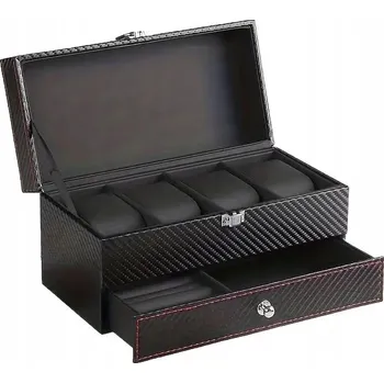 Šperkovnice Šperkovnice Organizér na šperky a hodinky se zásuvkami Černá