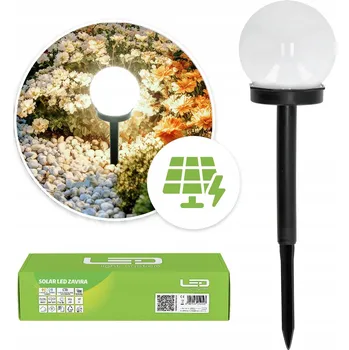 Venkovní osvětlení Solární zahradní lampa LED koule zapichovací, 10 cm, 4000 K, IP44