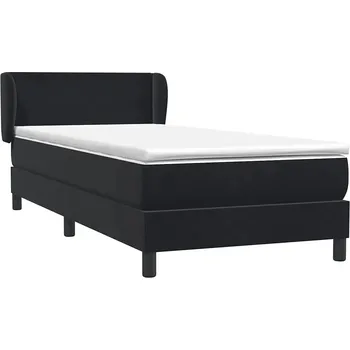 Postel Černá kontinentální postel s matrací 223 x 83 x 78/88 cm