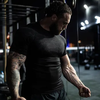 Pánské tričko GymBeam Seamless Tričko Static Black M černá