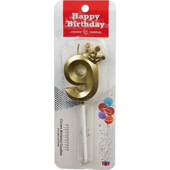 Dortová svíčka Narozeninová svíčka číslo s korunkou | dekorace - 9
