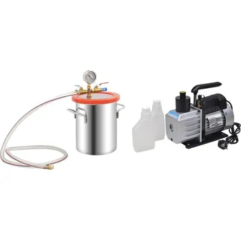 Čerpadlo vidaXL Vakuová komora s dvoustupňovým čerpadlem 5,5 l [3100538]
