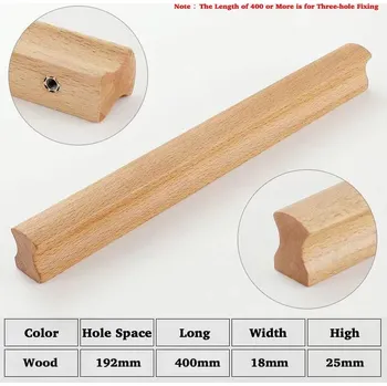 Nábytkové kování Dřevěná nábytková úchytka z ořechu | madlo - Délka dřeva 400 mm