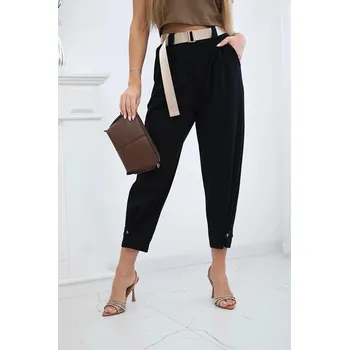 Dámské kalhoty Tříčtvrteční kalhoty se zapínáním dolů model 7048-1 černé