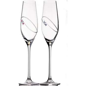 Sklenice Set svatebních sklenic, Prstýnky, Swarovski, 2 ks, 210 ml