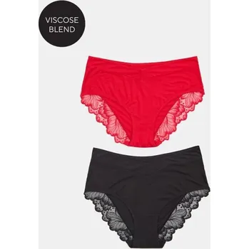 Dámské spodní prádlo Sinsay - Těhotenské kalhotky hipster high – balení 2 kusy - červená - 494GV-33X - 494GV-33X-S