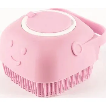 Kartáč pro zvířata Masážní rukavice pro koupání psa | kartáč na psa - Čtvercová růžová