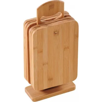 Kuchyňské prkénko Kesper Stojan s 6-ti prkénky bambus, 22 × 14 cm