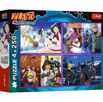 Puzzle TREFL Puzzle Naruto Shippuden: Dobrodružství Naruta Uzumaki 4x250 dílků
