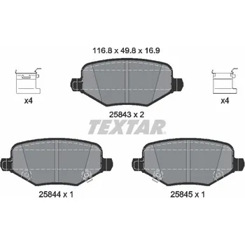 Brzdová destička Sada brzdových destiček, kotoučová brzda TEXTAR 2584301
