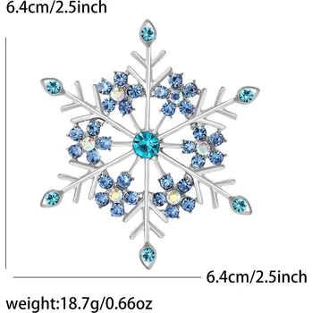 Vánoční dekorace Vánoční brož sněhová vločka perlová | šperk - Modrá4838