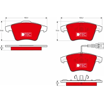 Brzdová destička Sada brzdových destiček, kotoučová brzda TRW GDB1721DTE