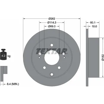 Brzdový kotouč Brzdový kotouč TEXTAR 92269403