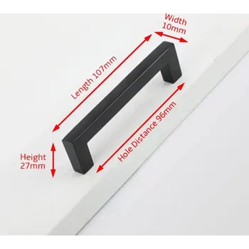 Moderní hliníkové kuchyňské úchytky | nábytkové madlo - Černá 96 mm