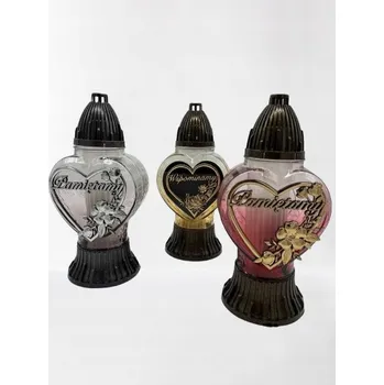 Svíčka Hřbitovní Svíčka Pamatujeme si srdce celoročně 27 cm s náplní