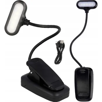 Lampička LED lampička na čtení s klipem USB dobíjecí flexibilní