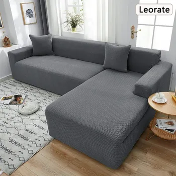 Napínací potah Jacquard elastický rohový potah | bytové doplňky - Tmavě šedá , 1 velikost sedadla