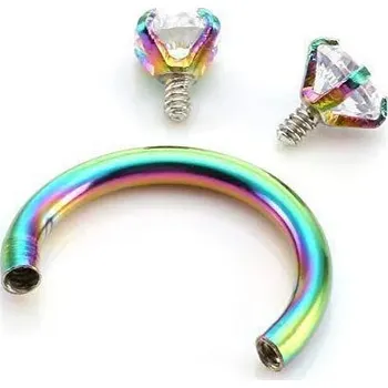 Piercing Ocelový piercing kroužek | šperk - duha , 8mm