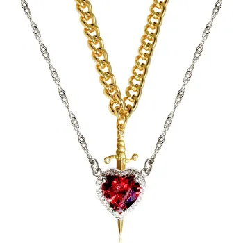 Náhrdelník Srdcový párový náhrdelník zirkon | šperk - 77760