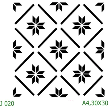 Plastová šablona pro malování - Strukturální vzory - Folk (J020) - A4 , Nelepící folie
