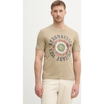 Pánské tričko Bavlněné tričko Aeronautica Militare TS2538UJ00727 zelená 19X, vel. S