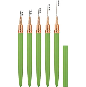 Sada tenkých štětců na nehty | manikúra nástroje - Zelená sada