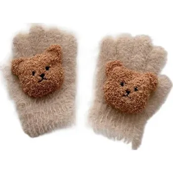 Rukavice 2 ks Dětské fleecové zimní rukavice | palčáky - Khaki