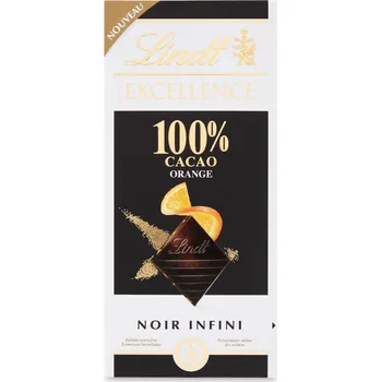 Čokoláda Lindt Excellence 100% kakaa Pomeranč 50g