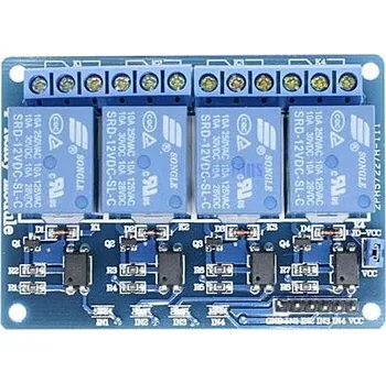 Síťový kabel Modul relé 4x, napájení 12V, s optočlenem