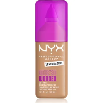 Dekorativní kosmetika NYX Professional Makeup Make ‘Em Wonder lehký matující make-up odstín 17 Medium olive 30 ml