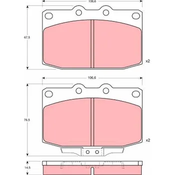 Brzdová destička Sada brzdových destiček, kotoučová brzda TRW GDB377