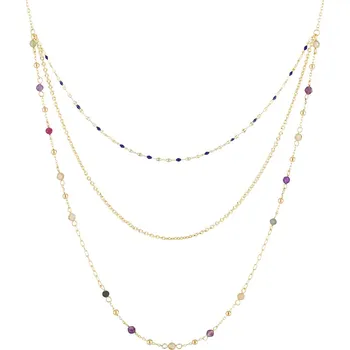 Náhrdelník Preciosa Pozlacený stříbrný náhrdelník Preciosa Coralia s přírodními kameny 5454Y70