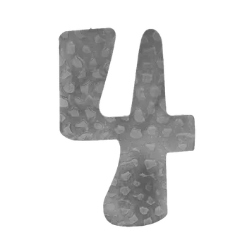 Domovní číslo číslo domové 4, 170x90mm zdobené, bez povrchovej úpravy