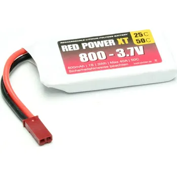 RC vybavení Red Power 15405 akupack Li-Pol (modelářství), 3.7 V, 800 mAh, 25 C, Softcase, JST, BEC