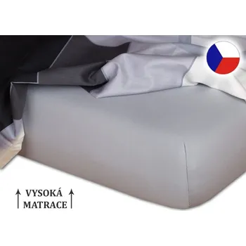 Prostěradlo Jersey prostěradlo na vysokou matraci 180x200x25 EXCLUSIVE Šedá