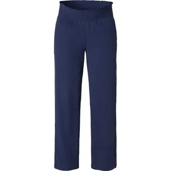 Ležérní těhotenské kalhoty s řaseným lemem -modré Naval Academy, bavlna Velikost: M