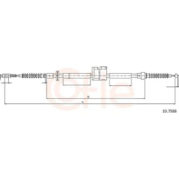 Lanko parkovací brzdy Tažné lanko, parkovací brzda COFLE 92.10.7588