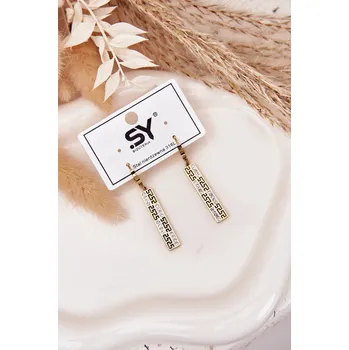 Náušnice Boto Visací náušnice se zirkony Pozlacená ocel Barva: Zlatá, Velikost: ONE SIZE