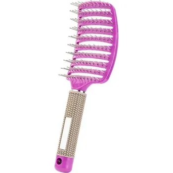 kartáč na vlasy Rozčesávací kartáč s masáží hlavy | hřeben - fialová bezsrstá