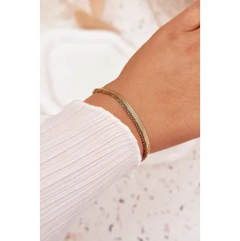 Náramek Boto Dvojitý náramek ze nerezové oceli zlatý Barva: Zlatá, Velikost: ONE SIZE