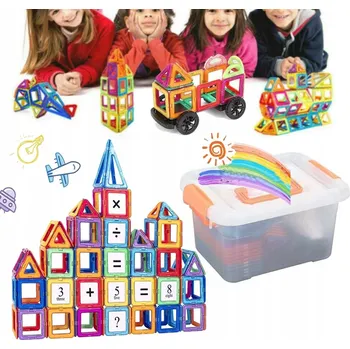 ostatní stavebnice ABS MAGNETICKÉ STAVEBNICE MONTESSORI STAVĚNÍ MOSTŮ A DOMŮ PRO DĚTI 3-8 LET