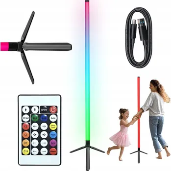 Stojací lampa LED STOJACÍ LAMPA S USB NABÍJENÍM A RGB DÁLKOVÝM OVLADAČEM DO OBÝVACÍHO POKOJE, LOŽNICE NEBO KANCELÁŘE