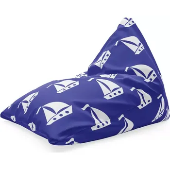 Sedací pytel Sablio Sedací vak Triangl Bílé lodě: 120 x 100 x 100 cm - Sablio