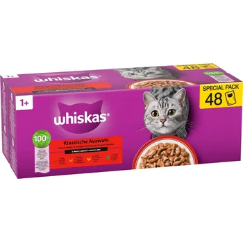 144x85g Whiskas kapsičky - klasický výběr v omáčce - hovězí, jehněčí, drůbež, kuře