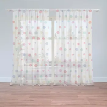 Záclona Sablio Záclony Různě barevné puntíky: 2 ks - 150x250 cm - Sablio